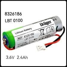 MICROUSB Compatible with Drager 8326186 LBT 0100 Lithium 3.6V/ 2.4AH Replacement Battery(Pack of 1) 3