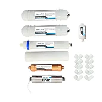 AQUAULTRA Complete RO Filter Set For Universal RO+UV Water Purifiers. Suitable With Every Assembled/Branded/Non-Branded Water Purifiers, 7 Pieces