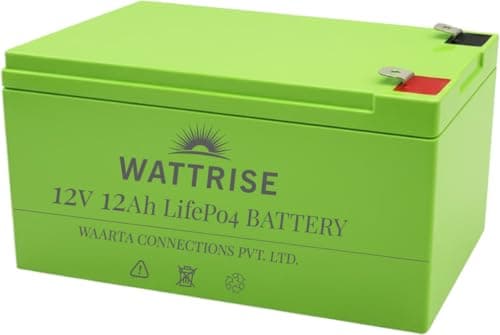 Wattrise 12.8V 12Ah Lithium-Ion Rechargeable Battery with BMS, 151x99x88mm, for Agriculture Spray Pump, Solar Light, CCTV, Marine Applications 5