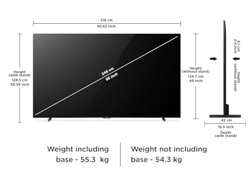 TCL 248 cm (98 inches) 4K SQD-MiniLED TV 98C7L (Black) 5