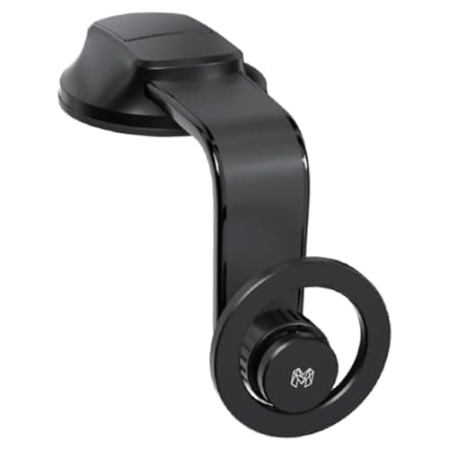 MOOSH Magnetic Car Mount Holder 360° Rotating Mobile Holder for Dashboard & Windshield with Strong Suction, Anti-Shock Grip & Adjustable Viewing Angles fit for Most Smartphones & Mini Tablets (Black)