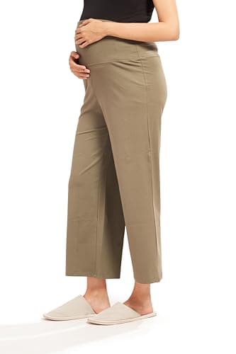 AV2 Women's Cotton Lycra Stretchable Relaxed Fit Maternity Pants | Maternity Yoga Pants | Maternity Trousers Green Small 5556 3