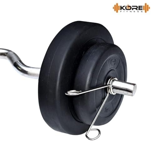 Kore PVC 50 Kg Home Gym Set with One 3 Ft Curl and One Pair Dumbbell Rods with Gym Bag & Accessories, Multicolor, Black 6