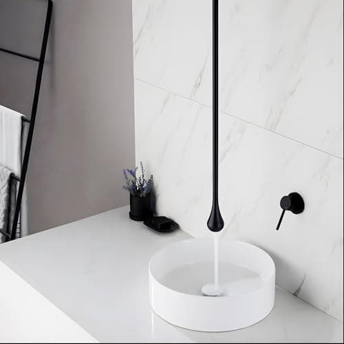 24x7 eMall Ceiling Faucet Single Lever Basin Tap Mixer Soft Aerated Water Spout with Ceramic Cartridge Hot and Cold Water, Bathtub False Ceiling Tap, Matt Black 160 Cm Length Drop Down 2