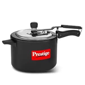 Prestige 3L Nakshatra Duo Plus Svachh Hard Anodised Inner Lid Pressure Cooker (Aluminium)|Deep Stainless Steel lid Controls spillage|Metallic Safety Plug|5 Years Warranty