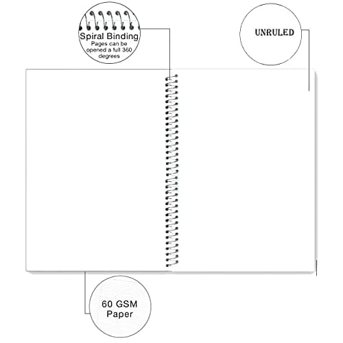 Rush Rough A4 Spiral Notebook 500 Pages | Unuled Notebook | 500 Pages Notebook Plain | Pack of 1 | Spiral Register (500 Pages, Unruled (Plain)) 2