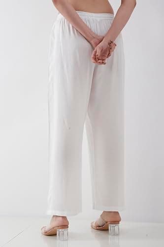 Biba Women White Straight Palazzos_3XL 5