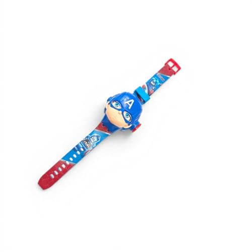 Fiddlys Kids Projection Watch Toy – Cartoon Digital Watch with 6 Image Projector, Adjustable Strap, Birthday Return Gift for Boys & Girls Age 3+ (Blue)