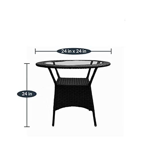 AAKARSHAK India Beautiful Outdoor Garden Furniture Set for Coffee Table, Balcony Furniture, Office Furniture Patio Seating Set Standard, (4 Chair 1 Table) (Black) 4