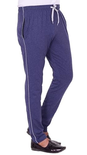 VEGO Men's Regular Cotton Blended Blue Plus Size Lower/Track Pants 4