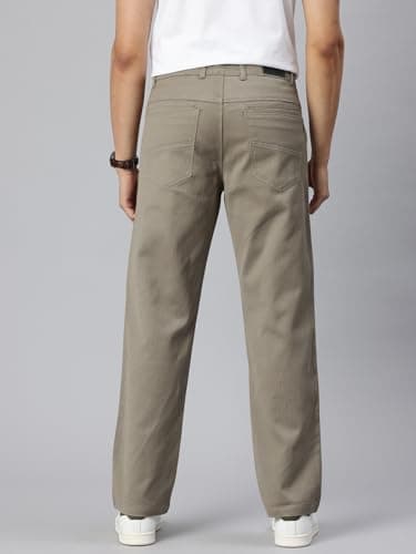 Majestic Man Men's Premium Cotton Blend Trousers | Solid Textured | Button and Zip | Comfort Fit | Side, Back Pockets | Perfect for Casual outings, Office wear & Travel (Stone Grey, 32) 4