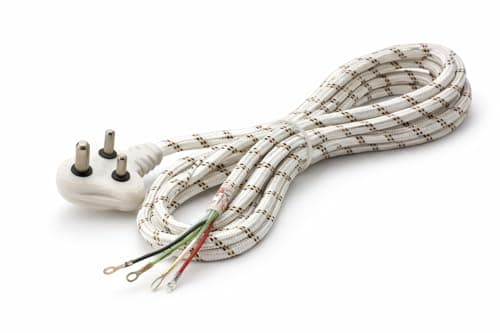ALI SHIPPING Power Cord 2.5 Meter, Cotton Wrapped Copper Cable with 3 Pin Plug, Heavy Duty Replacement Wire for Steam Press, Home Appliance, Electric Power Cable 2