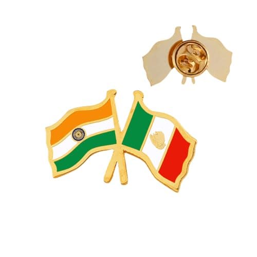 India & Mexico Twin Flag Brass Lapel Pin | Premium Enamel Brooch for Men & Women | National Friendship Badge | Suit, Blazer & Jacket Accessory | Patriotic Gift, Flag Pin for Events & Functions 5