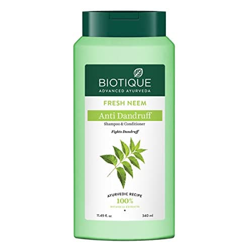 Biotique Fresh Neem Anti Dandruff Shampoo and Conditioner | Controls Dandruff | Eliminates Dryness, Flaking, and Itching | Hair Looks Fresh and Lustrous |Suitable for All Skin Types | 340ml