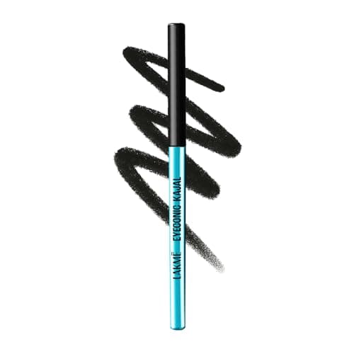 Lakme 9-5 Eyeconic Kajal, Deep Black, Smudgeproof and Waterproof that lasts upto 24H, for 2x dark pigment, 0.35g