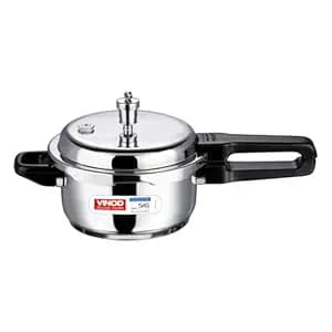 Vinod 3 Litre Stainless Steel Pressure Cooker Outer Lid | Sandwich Bottom for Even Heating | ISI & CE Certified | Ultra Hygienic & Durable | Gasket Release System | Induction & Gas Compatible