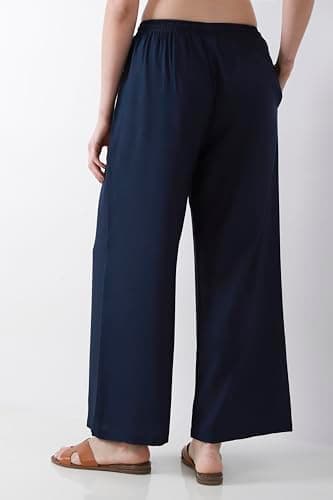 Biba Women Navy Straight Palazzos_4XL 5