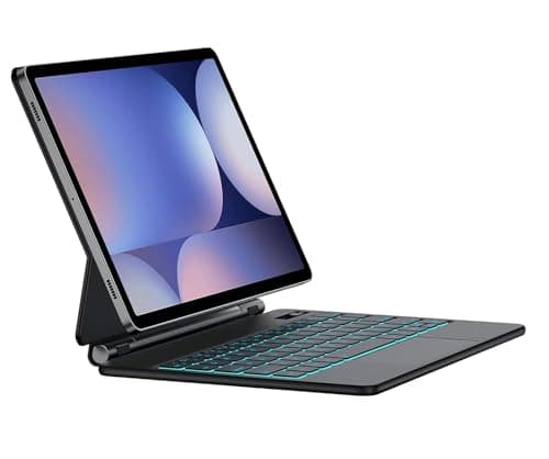 RTSY Magic Style Keyboard case for Samsung Galaxy Tab S10 FE Plus/FE Plus 5G (13.1 Inch) with 7-Colors Backlit & Precision Trackpad, Floating Cantilever Magnetic Stand (Black)