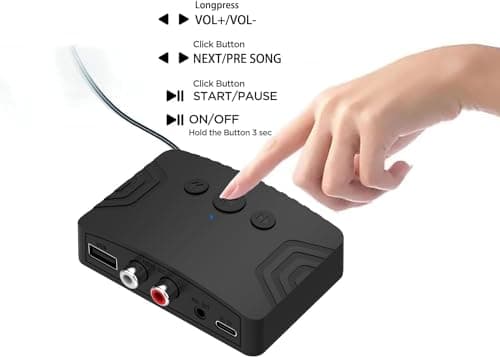 Tobo 5.3 Bluetooth Audio Adapter,Wireless Audio Adapter for Music Streaming Sound System,Tablets and Car Audio,Home Stereo Theater System,Wireless Adapter for Speakers 3