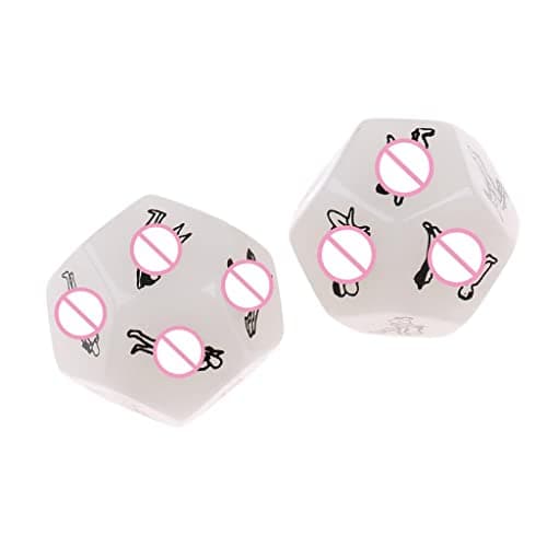 UJEAVETTE 2pcs D12 Glow in Dark Couples Foreplay Game Dice Fun Aid for Him or Her Gift 5