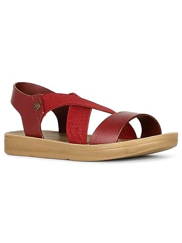 Bata Aerial Sandal Flat Women's Maroon Sandals - 5 UK (5615906)