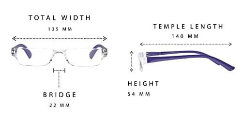 klar Eye Rimless Reading Glasses For Men & Women (K-511 Purple +2.50), Anti Reflection Glasses For Mobile Laptop Tablet Computer and reading Books, Sizes From 1 to +3.5. 4