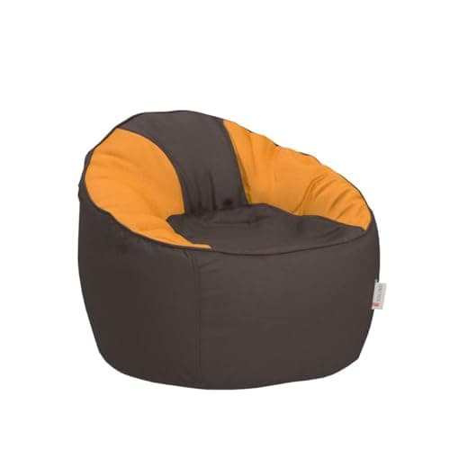 Amazon Brand - Solimo Premium Faux Leather Muddha Bean Bag Filled with Beans | High-Density Beans for Comfortable Seating | Capacity : Up to 6 Ft 3 In Height, 120 Kg, 4 XL | Brown & Orange 5