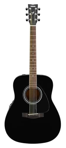 Yamaha FX280 Electro-Acoustic Guitar – Black Finish, 6-String, Cutaway Design, Spruce Top, Rosewood Fretboard, Ideal for Beginners & Stage Performers 2