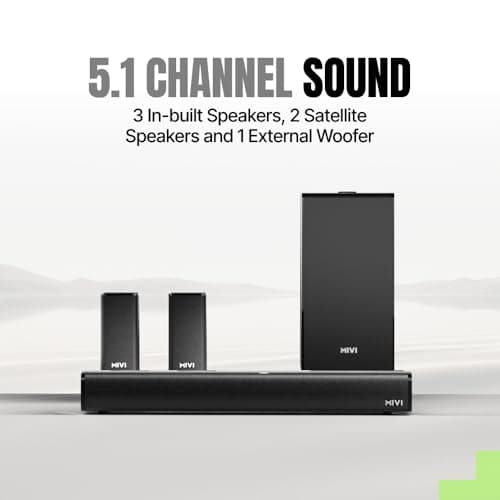 Mivi Fort Hip-Hop 4000 400 Watts Cinematic Home Theatre, 5.1 Channel, Multiple EQ & Input Modes, BT v5.3, Remote Accessibility, Made in India Sound bar 3