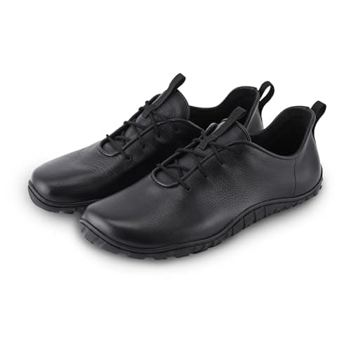 BAER SuperStride Formal Shoes for Men Genuine Leather Barefoot Footwear Wide Toe Box Office Wear Helps Reduce Foot Discomfort & Toe Compression with Premium Comfortable Oxford Footwear Design (UK 11, 