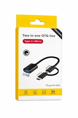 2-in-1 OTG Adapter Cable Type-C + Micro USB to USB – Plug & Play OTG Converter for Smartphones,Laptop & Tablets Connect Your USB Devices Easily with This 2-in-1 OTG Both Type-C and Micro USB 5
