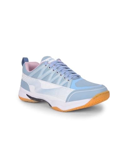 Liberty Freedom GRIPPER-01 Sports Badminton & Pickleball Shoes for Men with PU Upper | Rubber Sole | Suitable for Table Tennis, Volleyball | Comfortable & Lightweight | Durable Design (S. Blue-11)