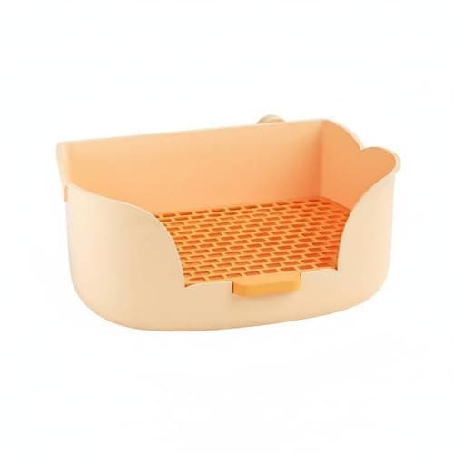 SNAPPSY Dwarf Rabbit Potty Tray Flower Shape Large Rabbit Toilet Box Easy to Clean Guinea Pig Litter Box for Indoor, Tulip Orange