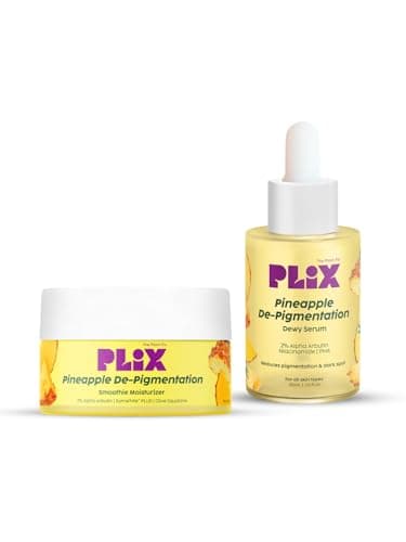 PLIX - THE PLANT FIX Pineapple Pigmentation Skincare Regime For Dark Spot Removal | Face Serum and Moisturizer Combo With 2% Alpha Arbutin For Women & Men, Pack of 2 (30ml + 50g)