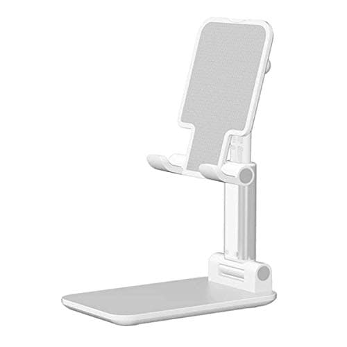TECHZOR Mobile Phone Stand, Adjustable Height Desktop Holder, Multi-Angle Support for Smartphones and Tablets, White