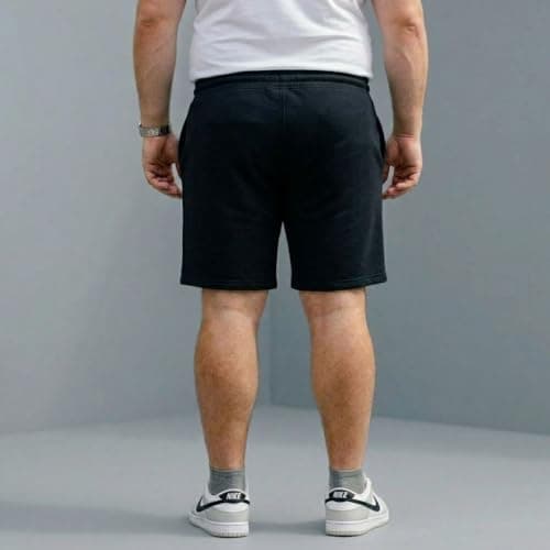 Khakey Mens Cotton Knee Length Black Plus Size Short 3