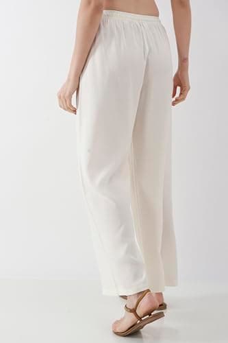 Biba Women Off White Straight Palazzos_4XL 5