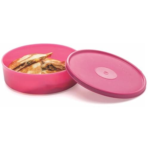 SignoraWare Classic BPA Free Plastic Round Big Containers | Airtight & Leakproof | Microwave & Dishwasher Safe | Stackable Container | Best for Home, Office & Pantry use (800ml | Pink)