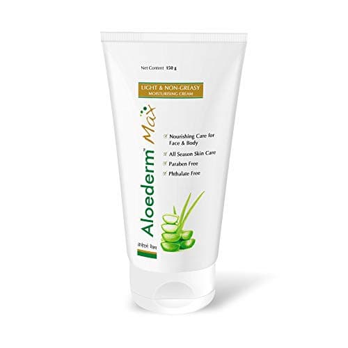 Aloederm Max Light & Non-Greasy Moisturizing Skin Cream - 150g | All Season Skin Care | Paraben Free | Phtlalate Free | Non Greasy, Light Texture | Enriched with Vitamin-E & Jojoba Oil