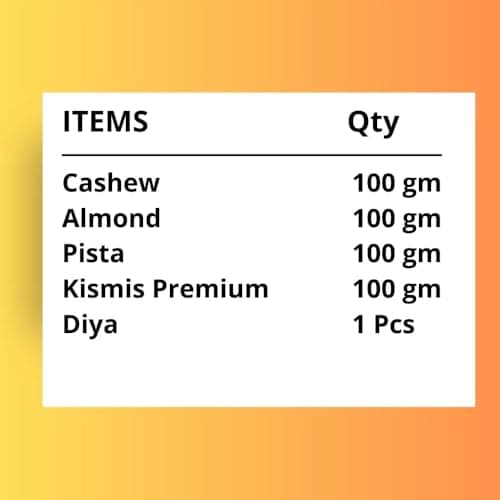 Acme Treat Royal Treat Diwalii Gift Hamper | Almonds, Cashew, Pista & Raisin with diya | Festival | Birthday, Anniversary | Diwali Gift Box | Diwali Gift Hamper | E-556 | 400g 2