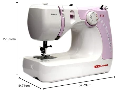 Usha New Janome Marvela Pink Automatic Zig-Zag Electric Sewing Machine With Free Sewing Kit | Sewing Light | 7 Built-In-Stitches | 14 Stitch Functions | 2 Year Warranty | Pink & White 5