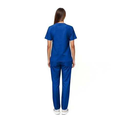 Natural Uniforms Unisex Scrub Set-Top and Pant Set (Standard Workwear Scrub Set), Dark Royal Blue, XX-Large 3