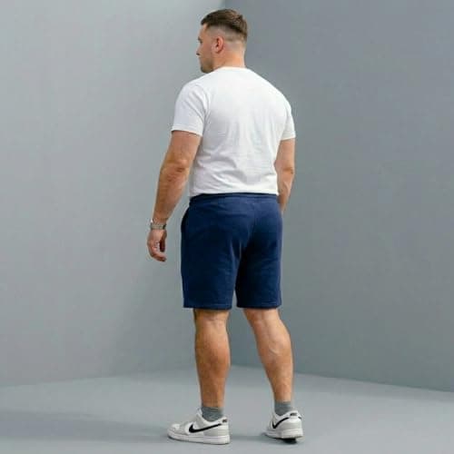 Khakey Mens Cotton Knee Length Navy Plus Size Short 5