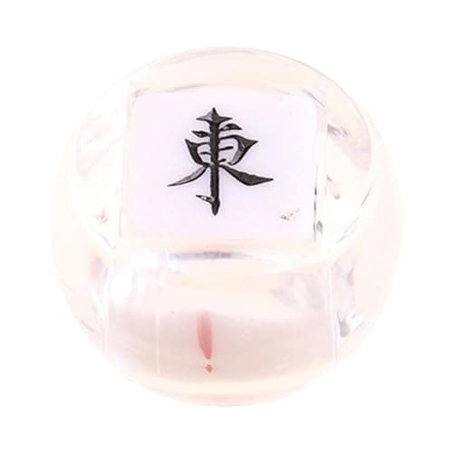 UJEAVETTE Chinese Mahjong Dice Board Game Supplies Acrylic Multi Sided Game Dice Clear White 2