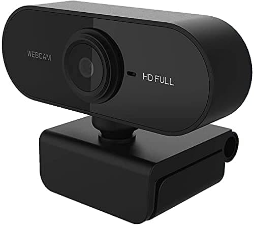 FNX Full HD 1080P Plug and Play, 360° Flexible Rotatable Clip Webcam with Microphone Streaming for Video Calling and Recording USB PC