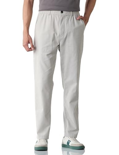 Amazon Brand - Symbol Men's Relaxed Casual Trouser (Fully Elasticated Waistband | 100% Cotton | Pants)