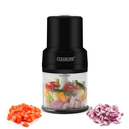 Clearline Super Chop 300 Watts Electric Chopper for Kitchen with Twin Blade Technology, 600 ml Plastic Bowl with Lid, Vegetable Chopper, Cutter, Chop, Mince, Dice, Whisk, Blend