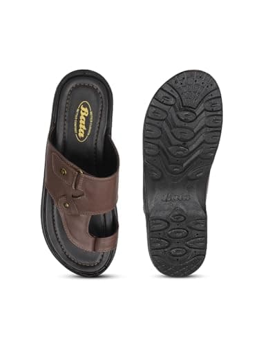 Bata Men Toe Ring Sandal - BROWN 7 (UK) 4