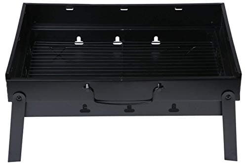 Shopping Mart Folding Portable Outdoor Barbecue Charcoal Bbq Grill Oven Black Carbon Steel, Black, Free Standing 5