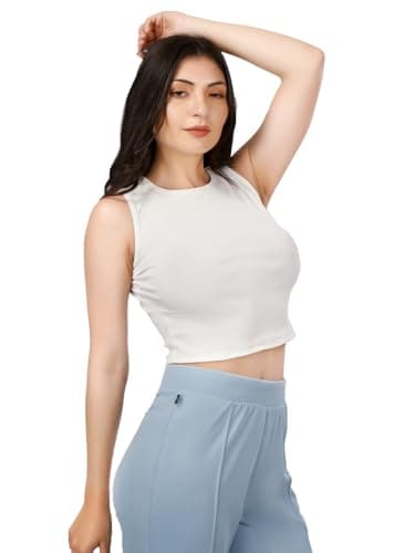 Plus Size Womens Tshirts Tops Sleeveless Crop Tops Slim Fit Gym Workout Top